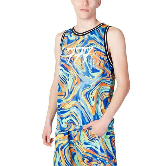 Triplosette 777 Blue Polyester Tank Men's Tops